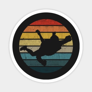 BASE jumping Silhouette On A Distressed Retro Sunset graphic Magnet